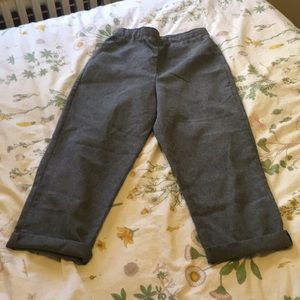 Gray high-waisted trousers